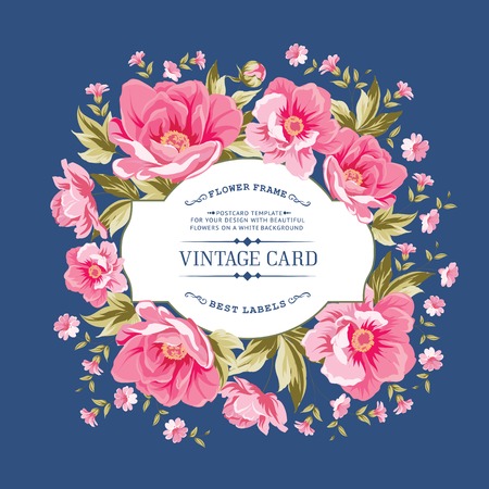 Luxurious vintage card of color peony . Vector illistration.のイラスト素材