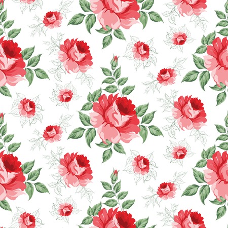 Rose seamless pattern for floral background. Vector illustration.のイラスト素材