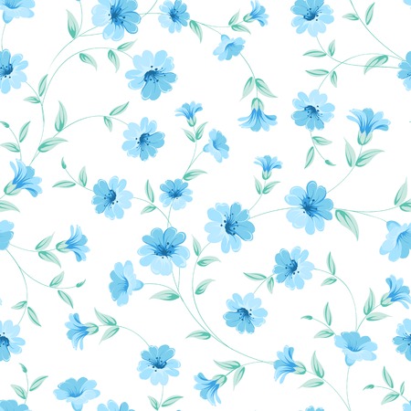 Chicory seamless pattern on white backgroundのイラスト素材