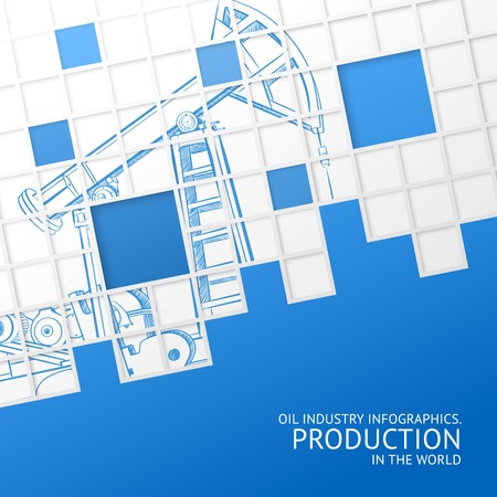 Oil pump mosaic card for your design  Vector illustration のイラスト素材