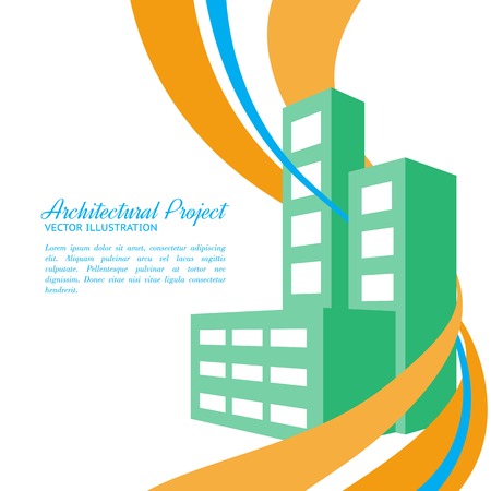 Construction of house at flat designのイラスト素材