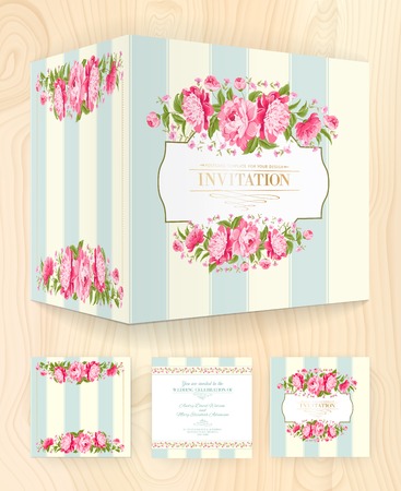 Flower brochure template for your invitation card design  Vector illustration のイラスト素材