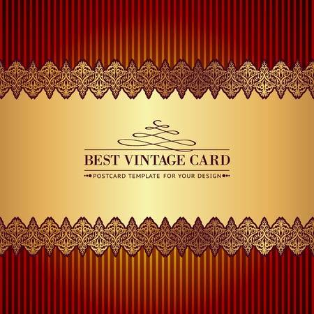 Vintage royal background, damask gold ornament for card design  Vector illustration のイラスト素材