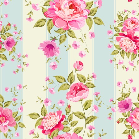 Luxurious flower wallapaper in wintage style. Vector illustration.のイラスト素材