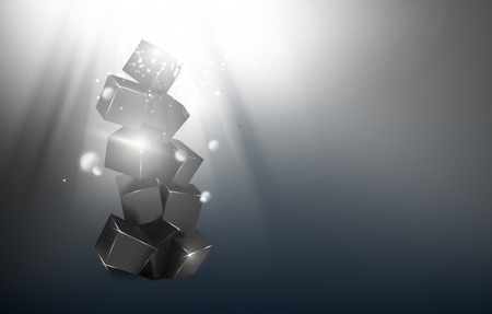 Magic box pyramid over dark glow background.のイラスト素材