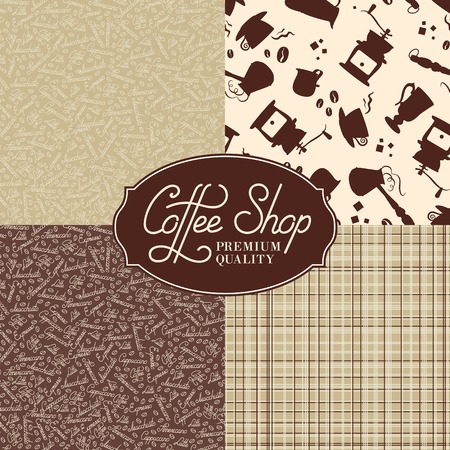 4 Seamless Pattern Set. Vector Illustration.のイラスト素材