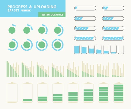 Progress and uploading bar set.のイラスト素材