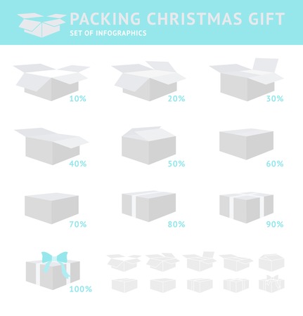 Packing of Christmas Gift Infographics Set. のイラスト素材