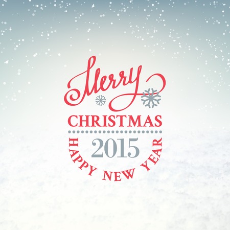 Christmas greeting with snow environment sky and snow. Vector illustration.のイラスト素材