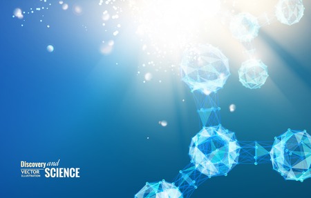 Abstract atom with lines and triangles poligons design. Vector illustration.のイラスト素材