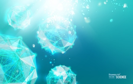 Abstract atom with lines and triangles poligons design. Vector illustration.のイラスト素材