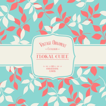 Vintage ornament catalogue label and other beautiful flowers. Vector illustration.のイラスト素材
