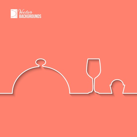 Food logo design on circle graphic. Vector illustration.のイラスト素材