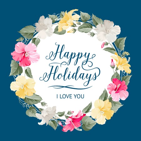 Floral wreath for Vintage Label. Vector illustration.のイラスト素材