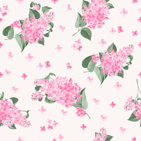 Seamless lilac pattern for fabric samples. Vector illustration.のイラスト素材