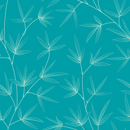 Bamboo leaves seamless pattern for card design. Vector illustration.のイラスト素材