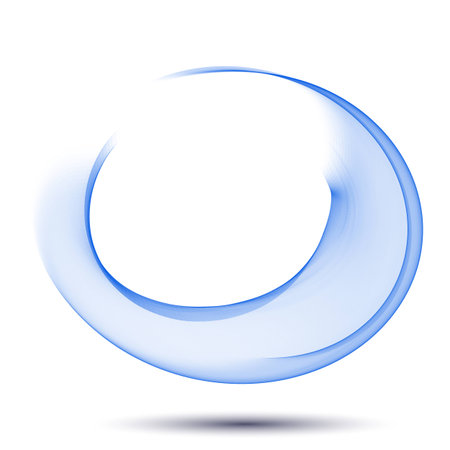 Abstract blue Smoke in oval form o letter. Vector illustration.のイラスト素材
