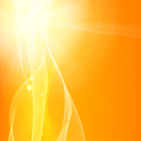Orange smooth light lines background. Vector illustration.のイラスト素材