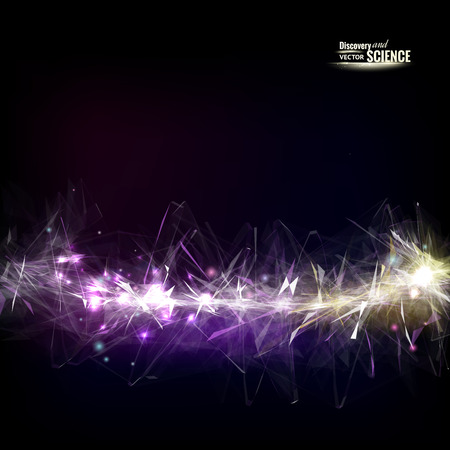 Abstract sparkle line on black background. Vector illustration.のイラスト素材
