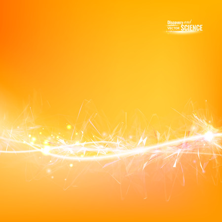 Orange smooth light lines background. Vector illustration.のイラスト素材