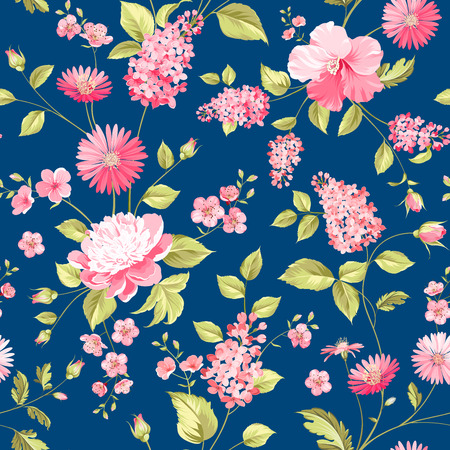 Seamless flower pattern for fabric design.のイラスト素材