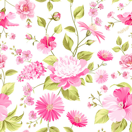 Floral wedding pattern for invitation card. Vector illustration.のイラスト素材