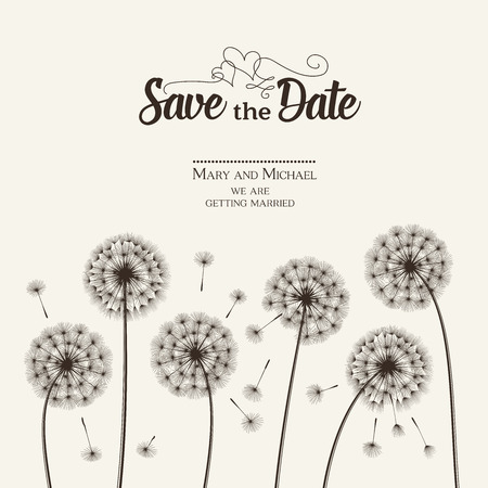 Happy holiday card with blowballs. Vector illustration.のイラスト素材