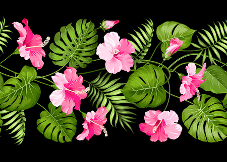 Floral linear tile design. Design for print. Elegant card patern. Vector illustration.のイラスト素材