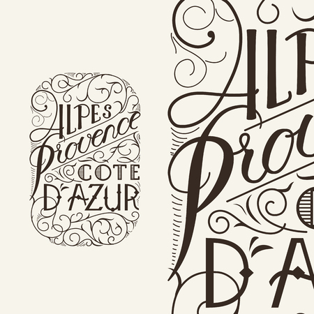Retro label or vintage badge with calligraphic text. Vector illustration.のイラスト素材