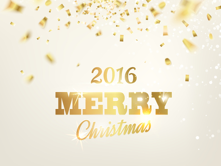 Merry christmas card over gray background with golden sparks. のイラスト素材