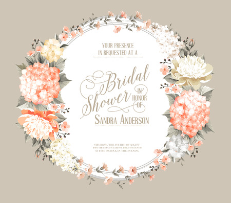 Awesome invitation card of color flowers.のイラスト素材