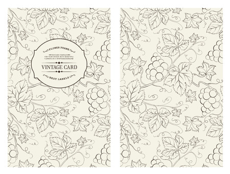 Vintage card with flowers on background.のイラスト素材