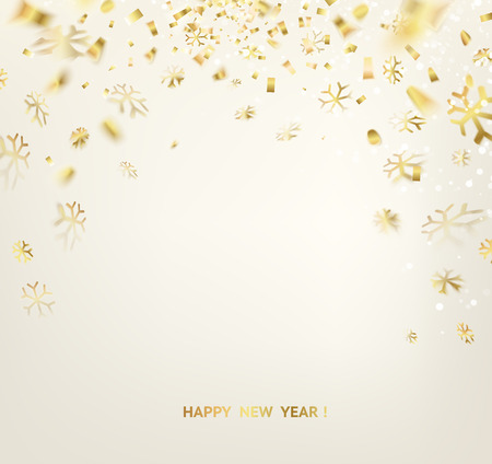 Happy new year card template over gray background with golden sparks. Happy new year 2016. Holiday card. Template for your design. Vector illustration.のイラスト素材