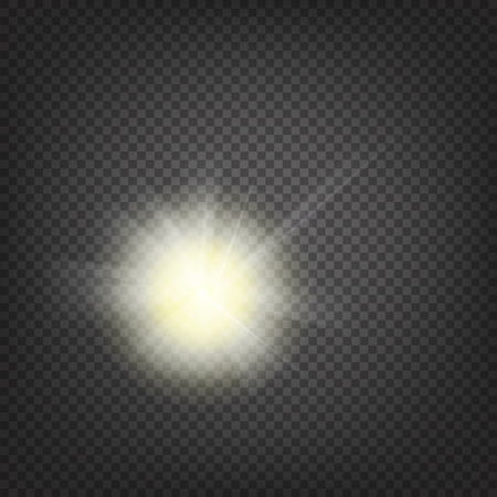 Shiny sunburst of sunbeams on the abstract sunshine background and transparency background. Vector illustration.のイラスト素材