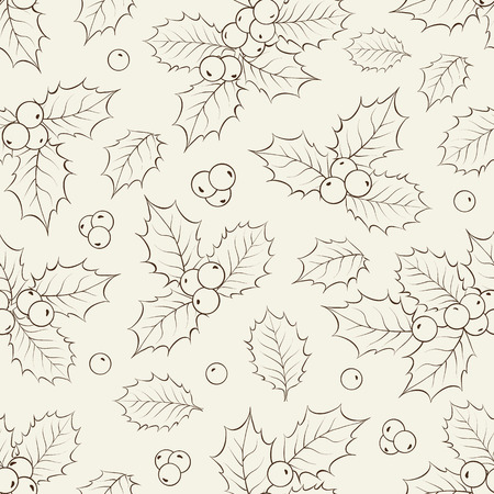 Christmas mistletoe holiday seamless pattern.  Seamless pattern background. Vector illustration.のイラスト素材