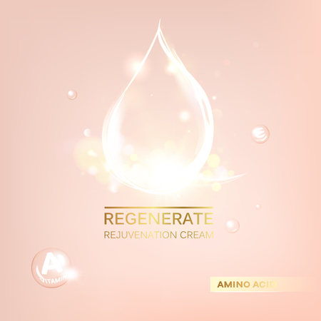 Regenerate cream and Vitamin Background. Concept Skin Care Cosmetic.のイラスト素材