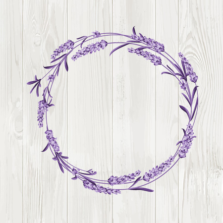 Beauty lavander skin care design. Lavender Oil over wooden background. Regenerate cream Label for Skin Care Cosmetic.の写真素材