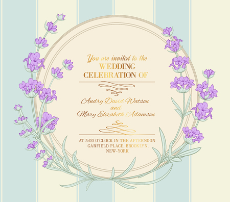 The lavender elegant frame with bouquet of flowersのイラスト素材