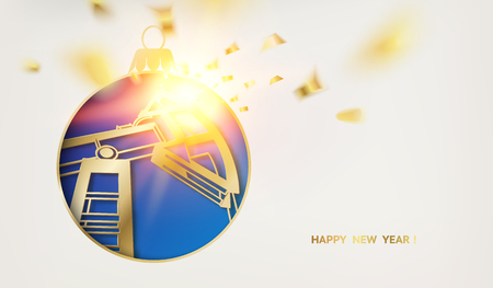 Oil industry pump in the Christmas toy, template for your design.のイラスト素材