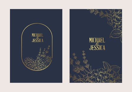 Marriage invitation card with custom sign. Vector illustrationのイラスト素材