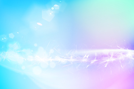 Abstract science illustration. Cristal wind or glowing poligonal flow over blue sky background....