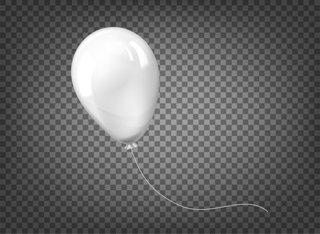 White balloon isolated on black transparent background. Vector illustration.のイラスト素材