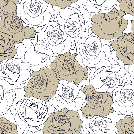 Rose seamless pattern for fabric swatch. Vector illustration.のイラスト素材