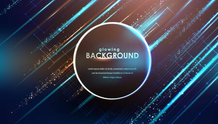 Night sparkle abstract background with radial text frame. Vector illustration.のイラスト素材