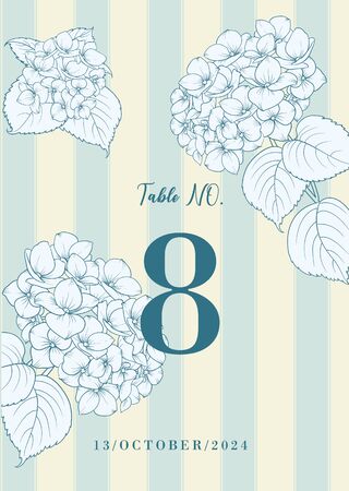 Cocktail party template of table No card with floral decoration and place for text. Vector illustration.のイラスト素材