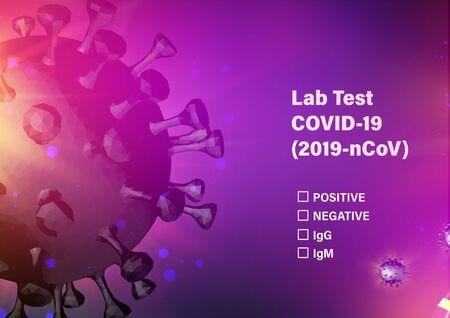 Model of Coronavirus in futuristic red rays over dark  and dna molecule.のイラスト素材