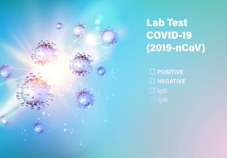 Lab test check list on covid-19. Coronavirus evident symptoms of disease medicalのイラスト素材