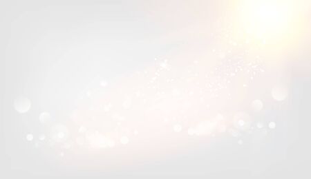 Abstract rays with bokeh over gray sky. Glitter defocused lights. Sparkle bokeh background. Vector illustration.のイラスト素材