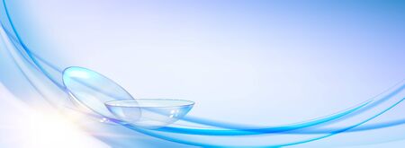 Blue contact lenses for your eye health.のイラスト素材