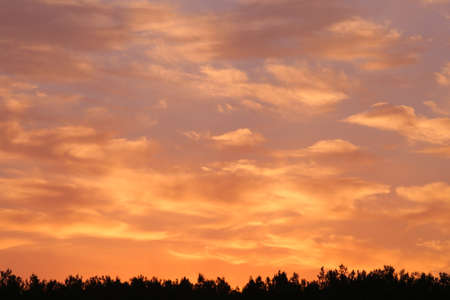Cloudscape panorama over sunser sky.の写真素材